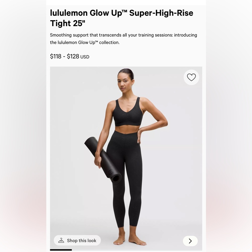 lululemon Black Super-High-Rise Glow up Leggings